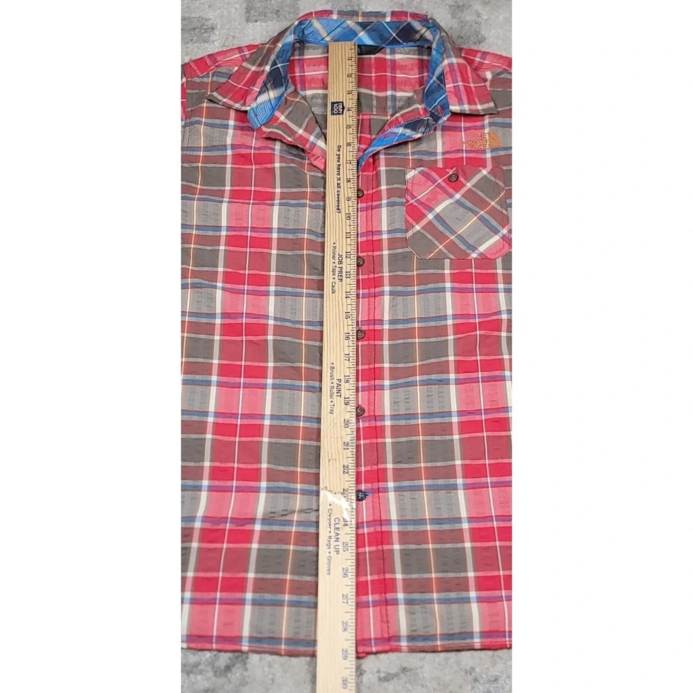 The North Face Men's Multicolor Plaid Short Sleeve Button Down Shirt Sz L